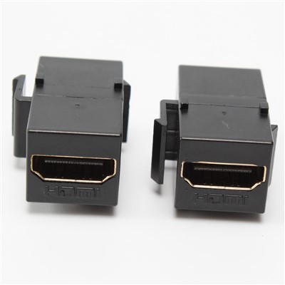 Preto HDMI fêmea para fêmea Keystone