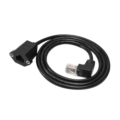 Cabo de extensão para montagem em painel de rede LAN RJ45 com ângulo de 90 graus para baixo