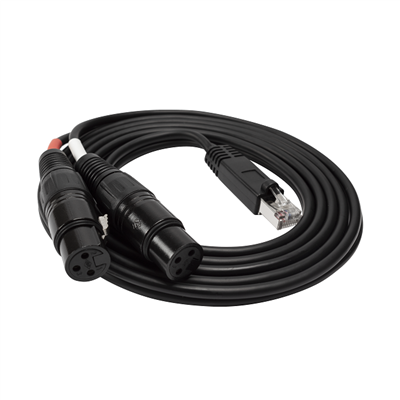 Cabo Ethernet RJ45 macho para 2 X XLR fêmea