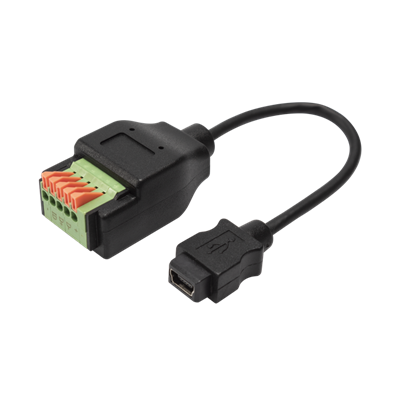 Cabo de extensão mini USB fêmea para bloco terminal de 5 pinos com botão de pressão