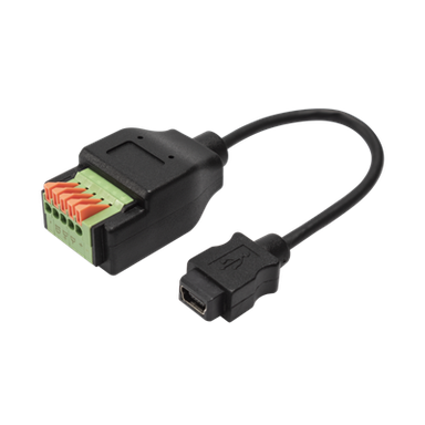 Cabo de extensão mini USB fêmea para bloco terminal de 5 pinos com botão de pressão