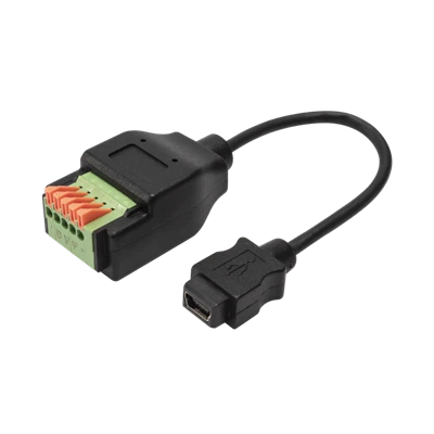 Cabo de extensão mini USB 5 pinos fêmea para bloco terminal de 5 pinos com botão de pressão